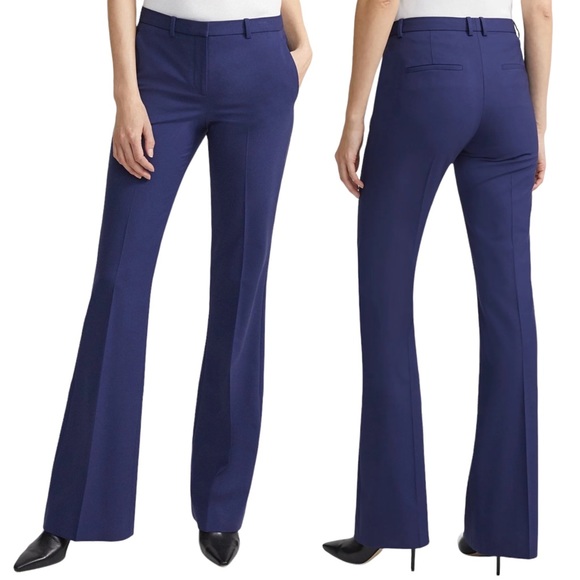 Theory Pants - Theory | Demitria Good Wool Stretch Trousers Sea Blue Size 4